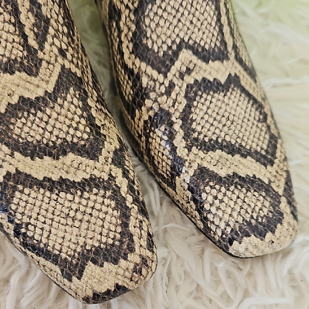 Sam Edelman Beige and Black Snake Print Booties - Picture 5 of 11